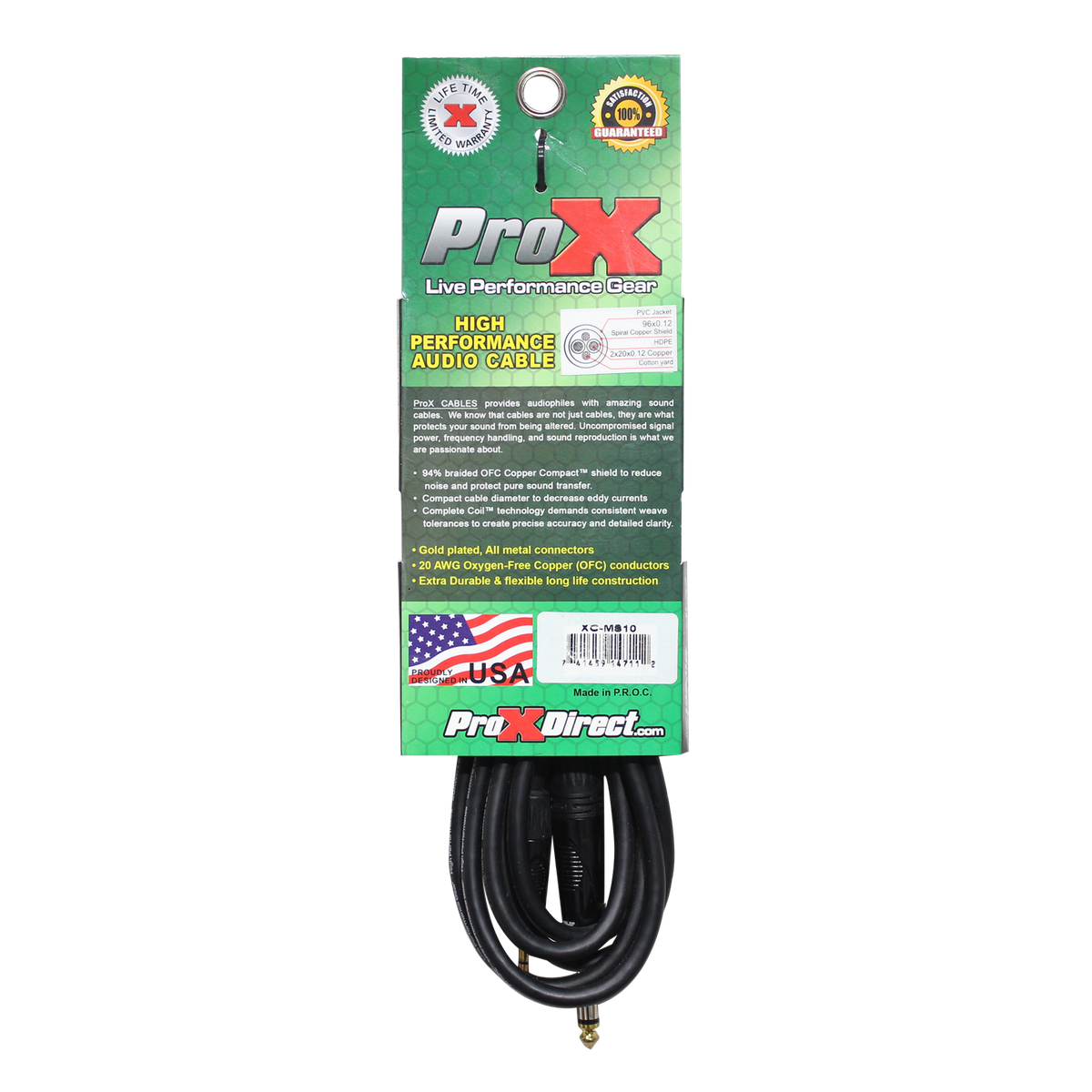 ProX XC-MS10 10 Ft. Balanced TRS-M Mini 1/8" to TRS-M High Performance Audio Cable - view 3