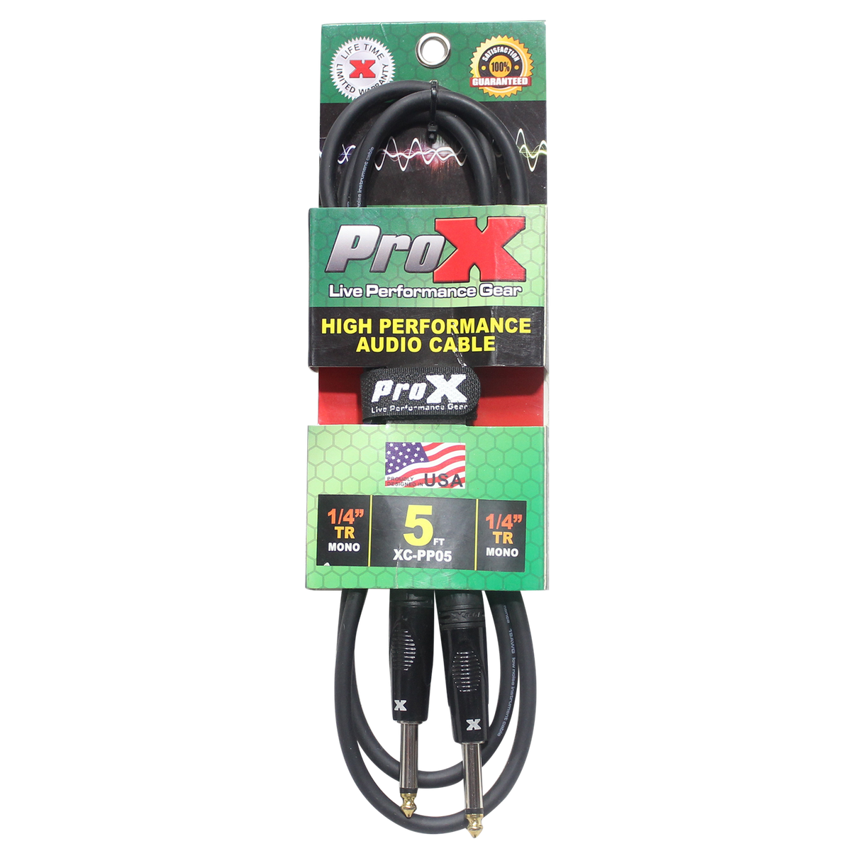 ProX XC-PP05 5' Ft. Unbalanced 1/4" TS-M to 1/4" TS-M High Performance Pro Audio Instrument Guitar Cable - view 3