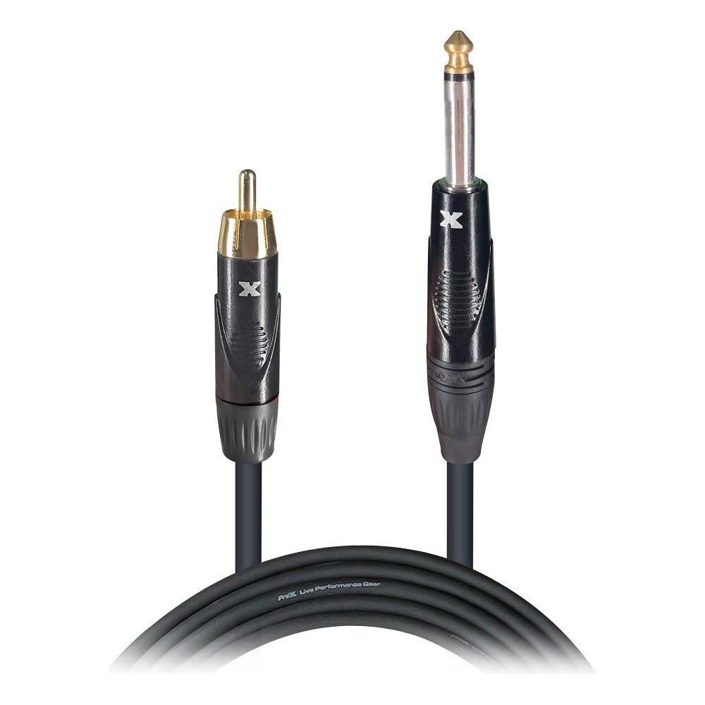 PRO X XC-PR10 10 Ft. Unbalanced RCA Male to 1/4" Male High Performance Audio Cable