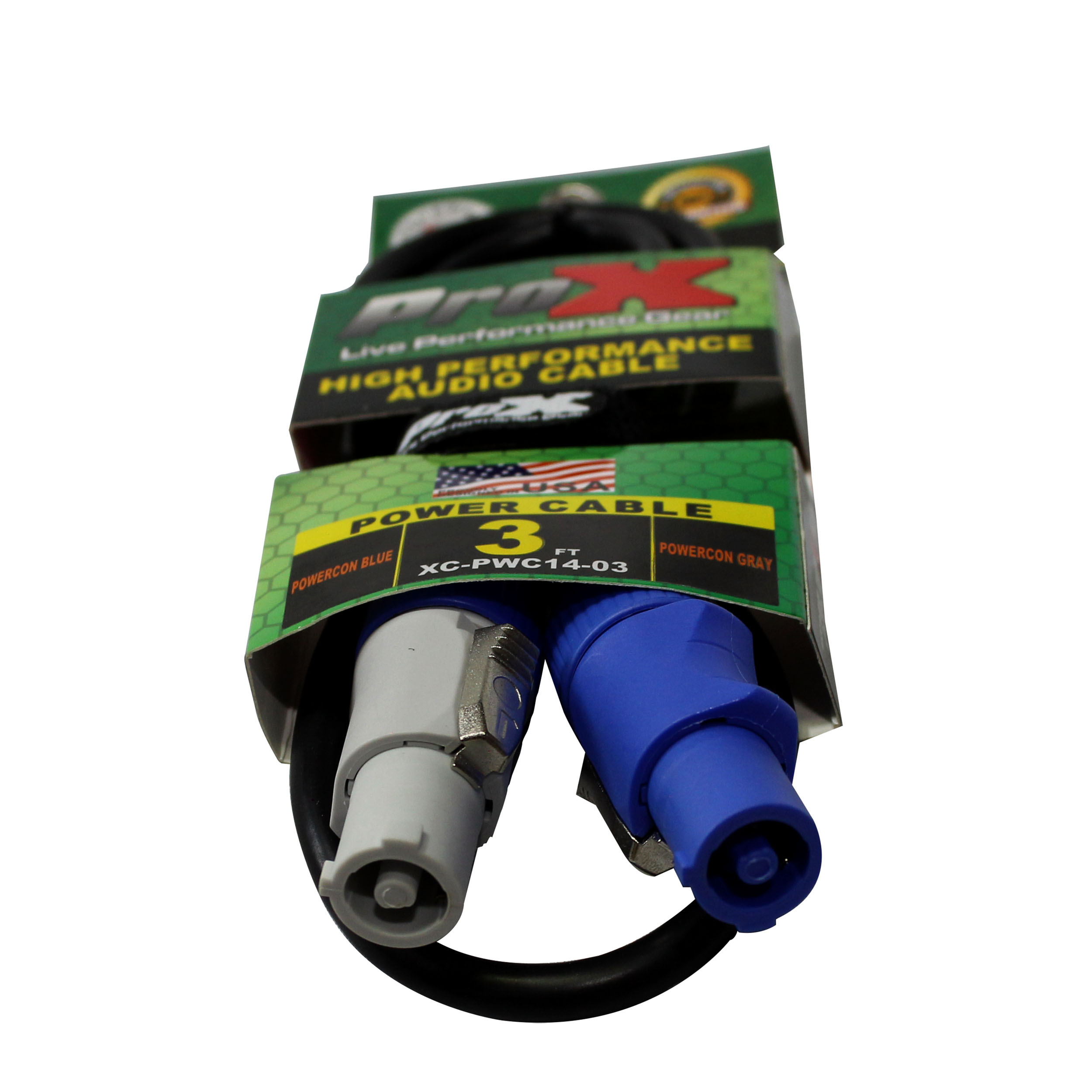 ProX XC-PWC14-03 3 Ft. 14 AWG High Performance Power Cord Blue to Grey for Power Connection Compatible devices - view 2
