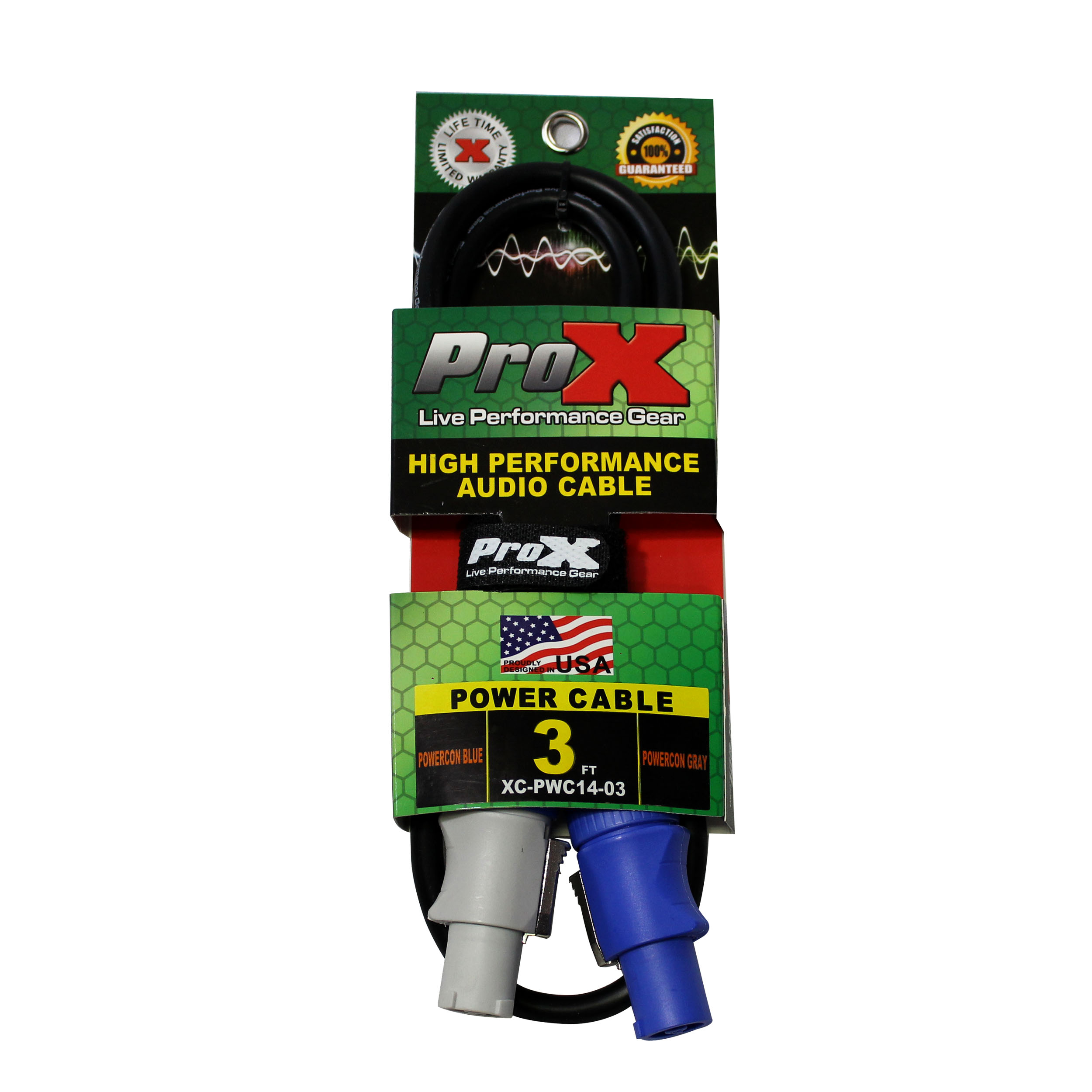 ProX XC-PWC14-03 3 Ft. 14 AWG High Performance Power Cord Blue to Grey for Power Connection Compatible devices - view 3