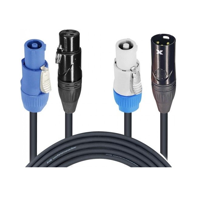 ProX XC-PWC14-DMX05 5' Ft Dual 14AWG Powerkon to Dual DMX Combo Link Jumper Cable product image