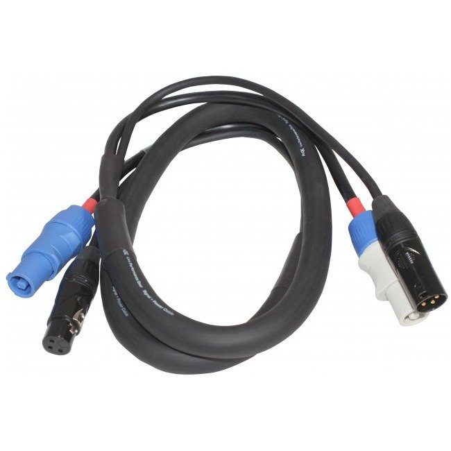 ProX XC-PWC14-DMX10 10' Ft Dual 14AWG Powerkon to Dual DMX Combo Link Jumper Cable product image