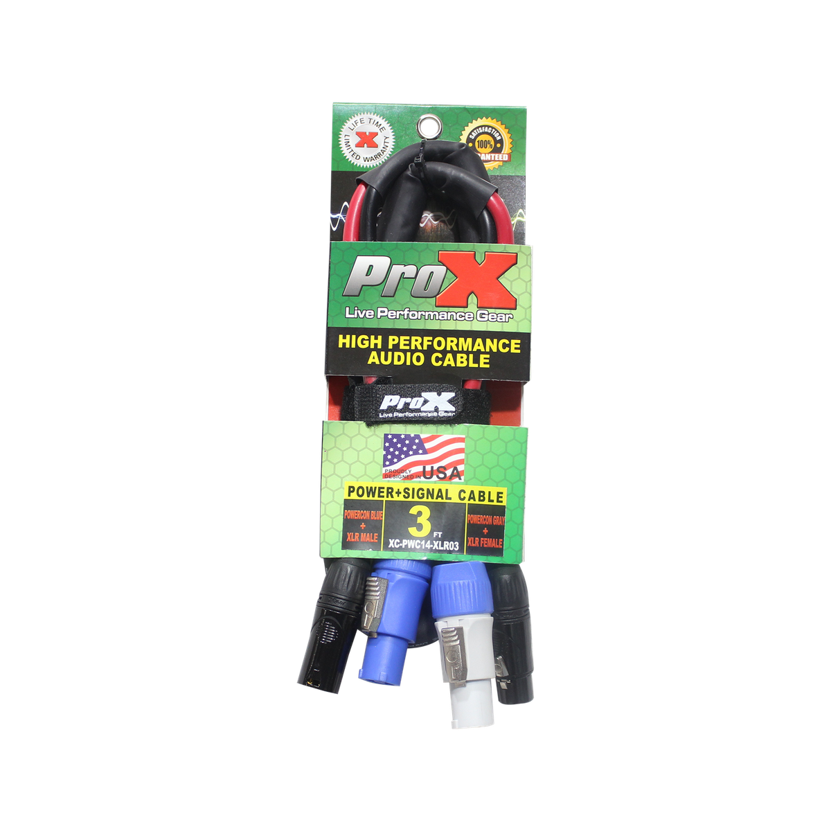 ProX XC-PWC14-XLR03 3' Ft Dual 14AWG Powerkon to Dual XLR Combo Link Jumper Cable - view 2