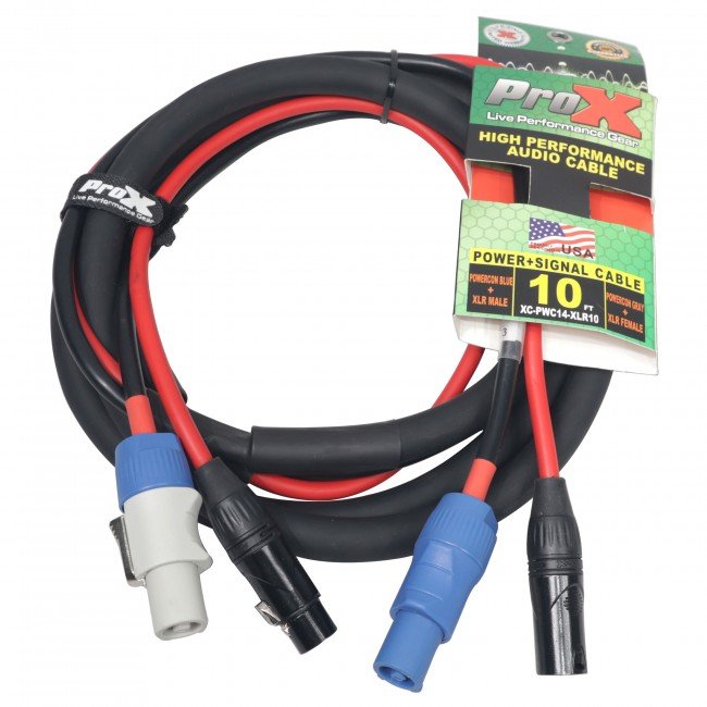 ProX XC-PWC14-XLR10 10' Ft Dual 14AWG Powerkon to Dual XLR Combo Link Jumper Cable - view 2