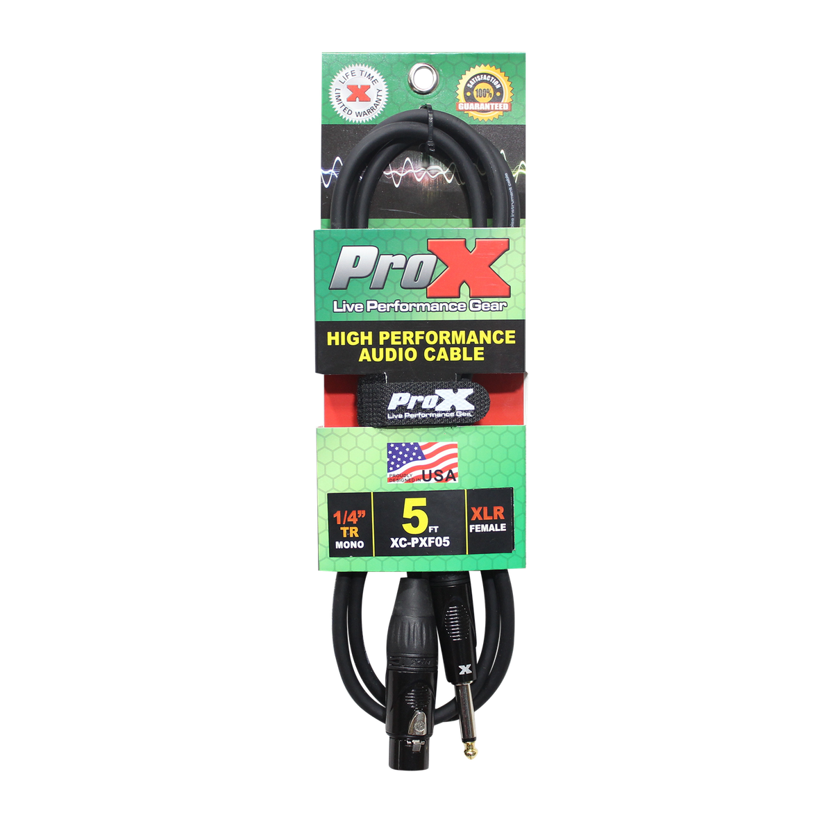 ProX XC-PXF05 5 Ft. Unbalanced 1/4" TS-M to XLR-F High Performance Audio Cable - view 2
