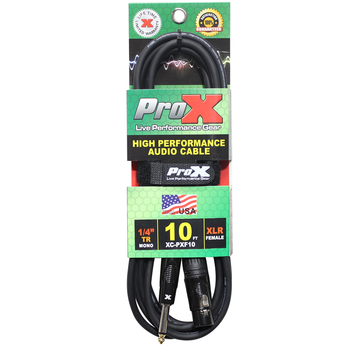ProX XC-PXF10 10 Ft. Unbalanced 1/4" TS to XLR3-F High Performance Audio Cable - view 3