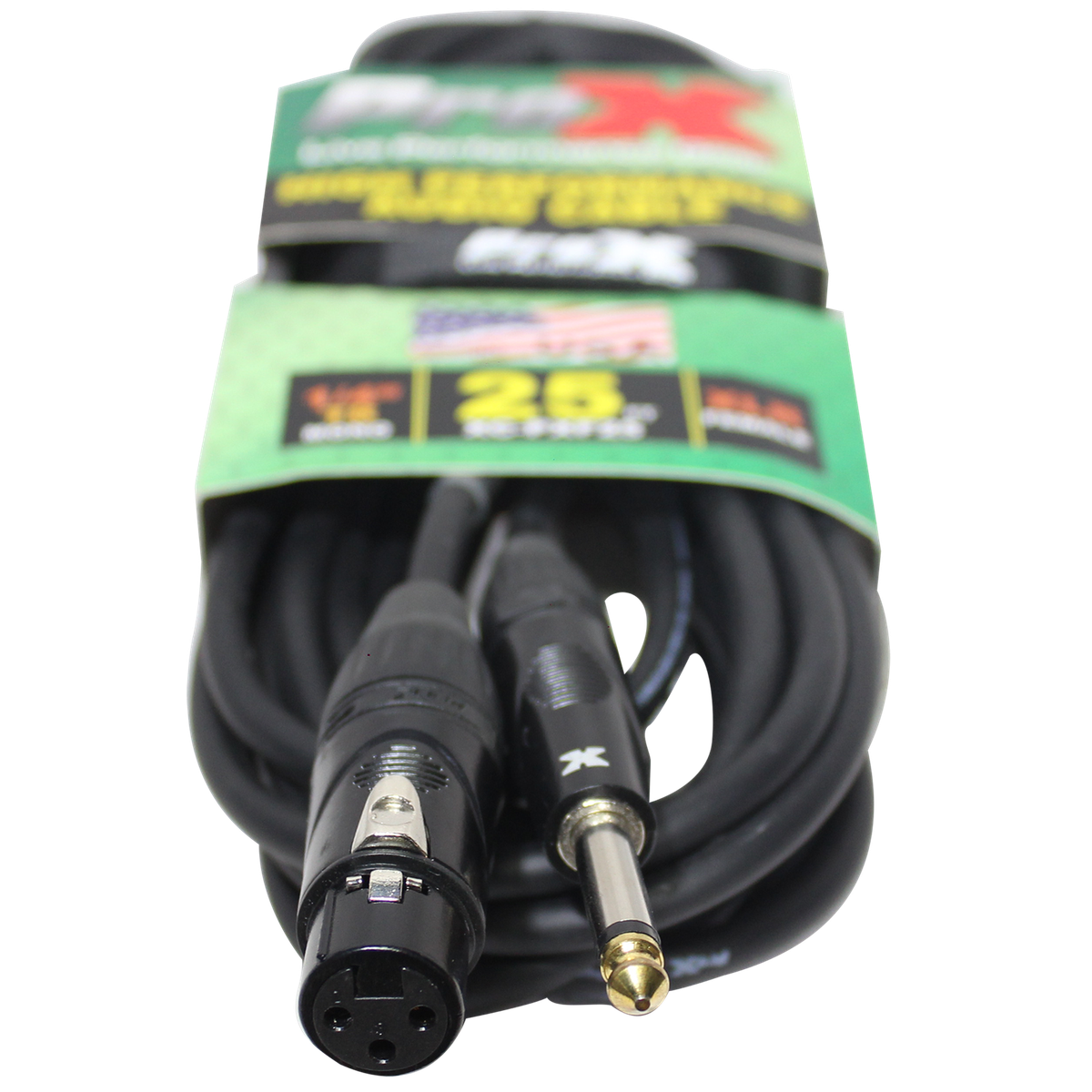 ProX XC-PXF25 25 Ft. Unbalanced 1/4" TS to XLR3-F High Performance Audio Cable - view 2