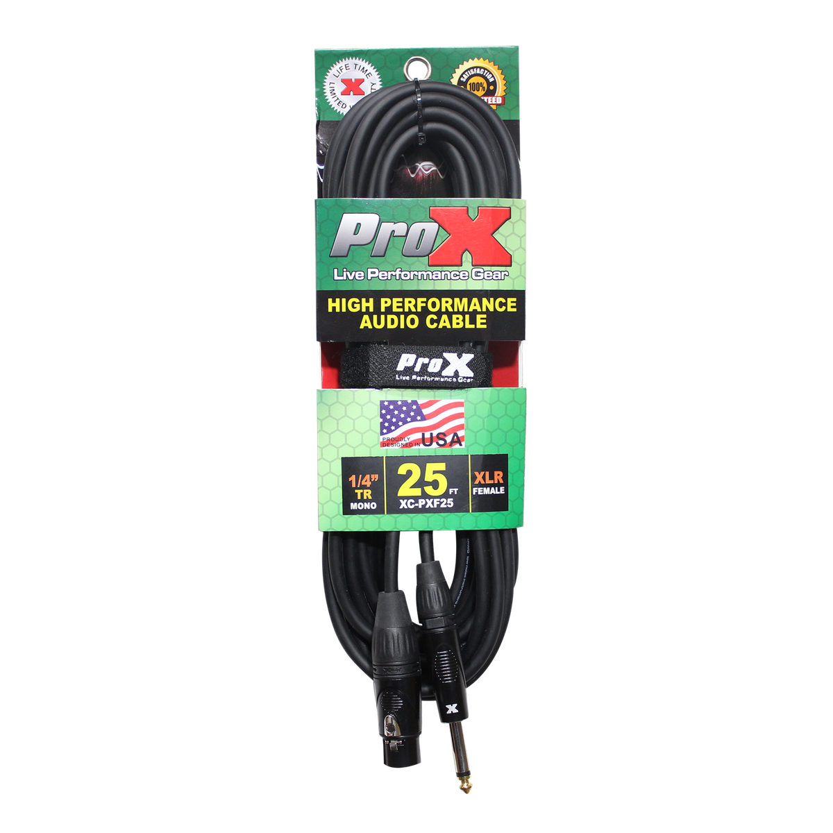 ProX XC-PXF25 25 Ft. Unbalanced 1/4" TS to XLR3-F High Performance Audio Cable - view 3