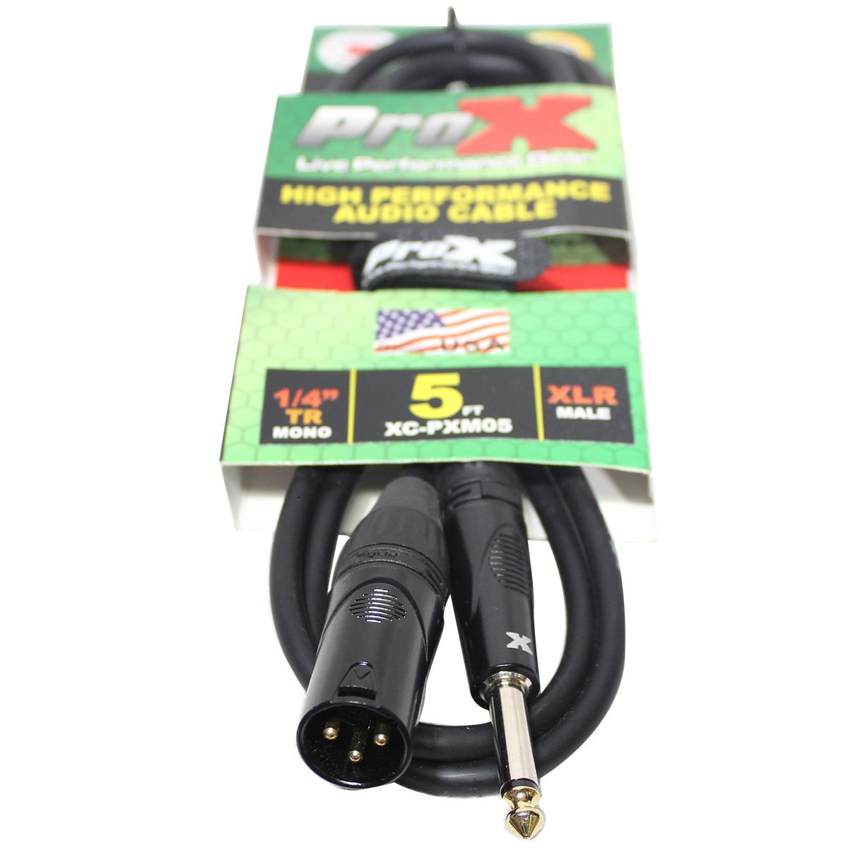 ProX XC-PXM05 5 Ft. Unbalanced 1/4" TS to XLR3-M High Performance Audio Cable - view 2