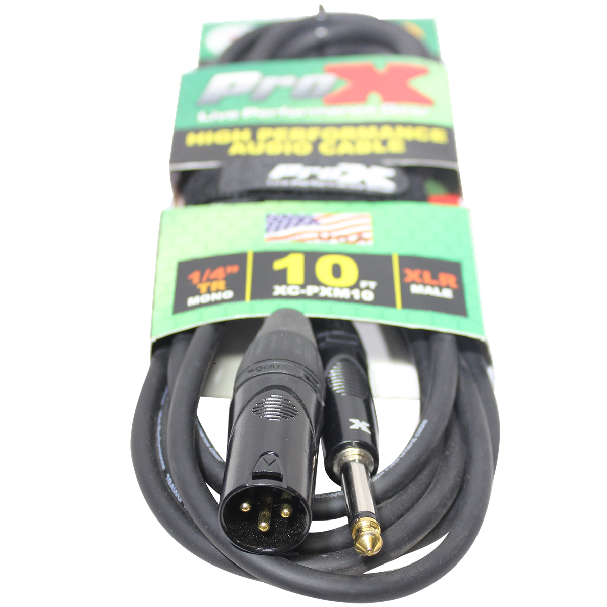 ProX XC-PXM10 10 Ft. Unbalanced 1/4" TS-M to XLR3-M High Performance Audio Cable - view 2