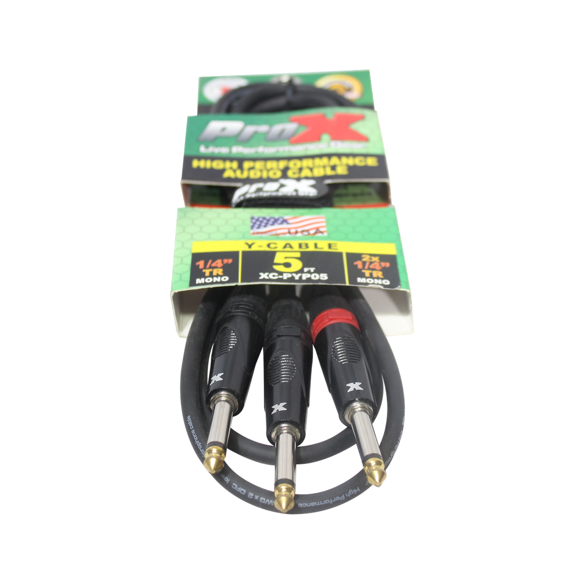 ProX XC-PYP05 5 Ft. 1/4" TS-M to Dual 1/4" TS-M High Performance Audio Cable - view 2