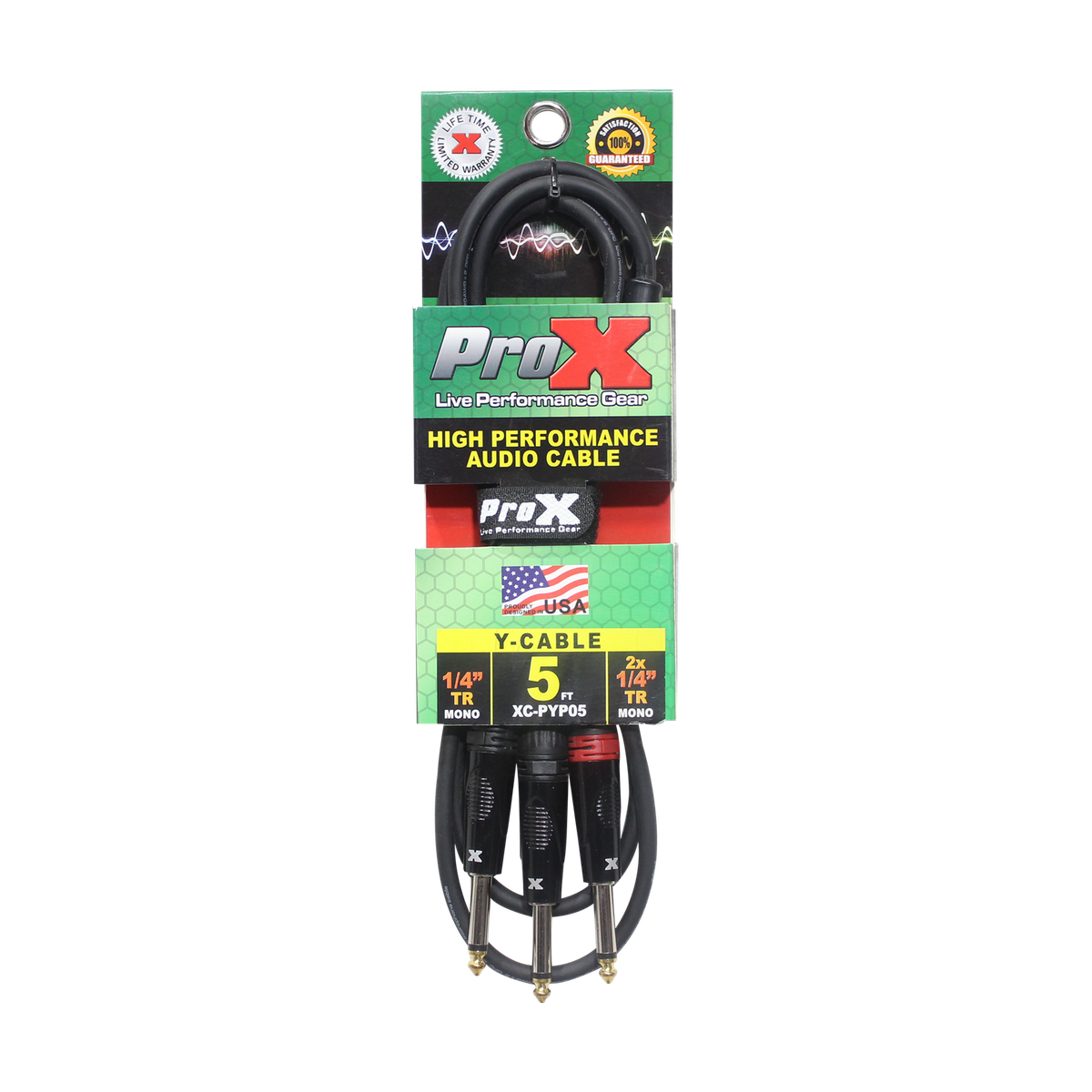ProX XC-PYP05 5 Ft. 1/4" TS-M to Dual 1/4" TS-M High Performance Audio Cable - view 3