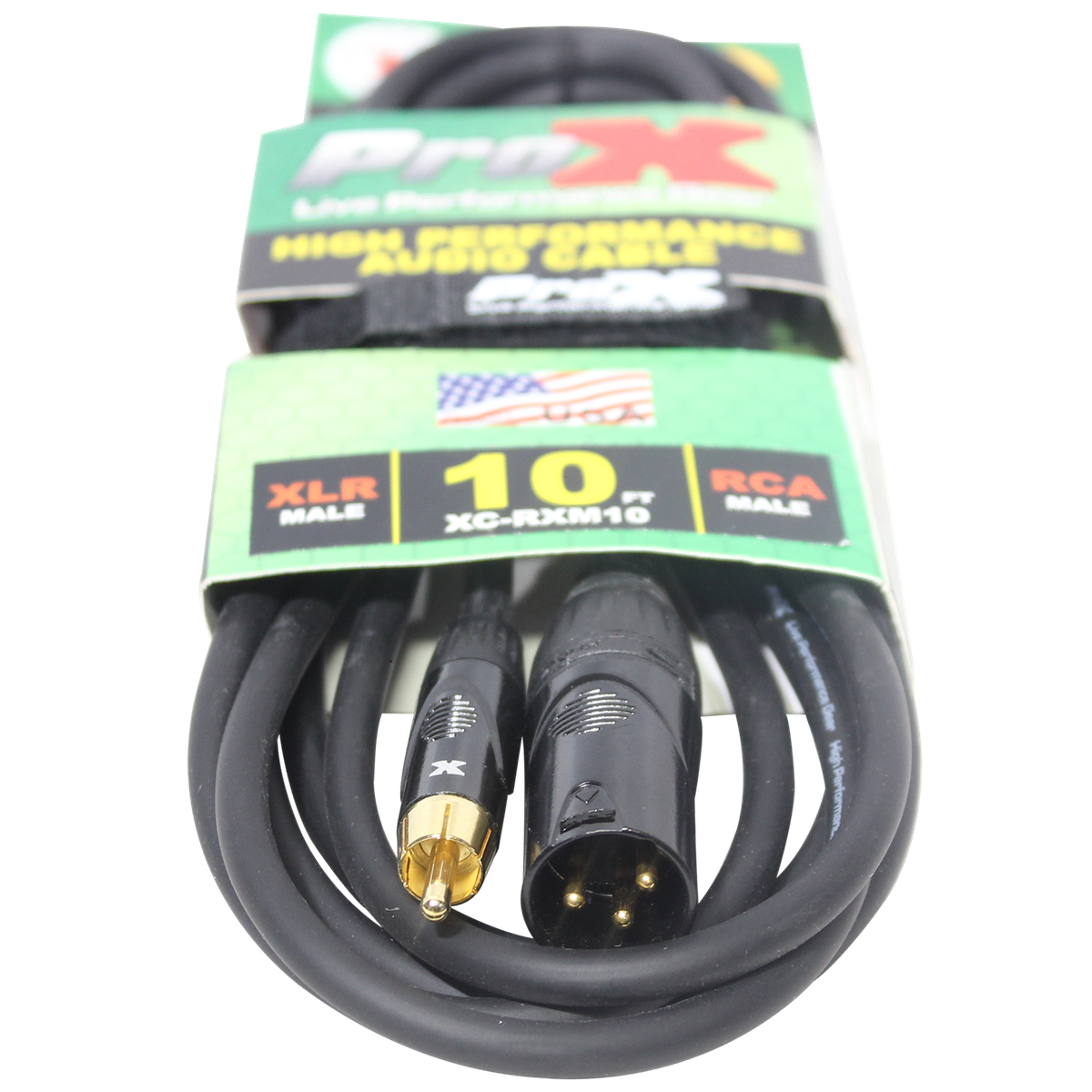 ProX XC-RXM10 10' Ft. High Performance XLR Male to RCA Male Unbalanced Audio Cable - view 2