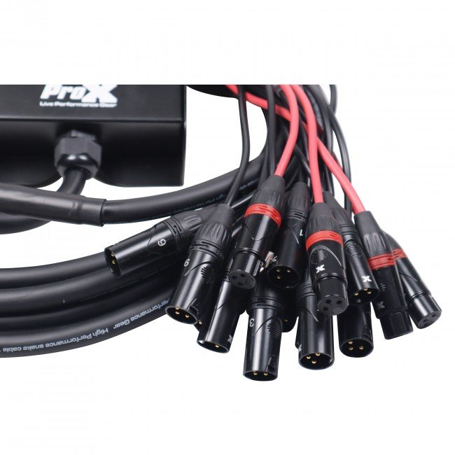 ProX 25 Ft - 100 Ft XLR Stage Recording Extension Box Snake 12 XLR-F Send Inputs 4 XLR-M Effects Return - view 2