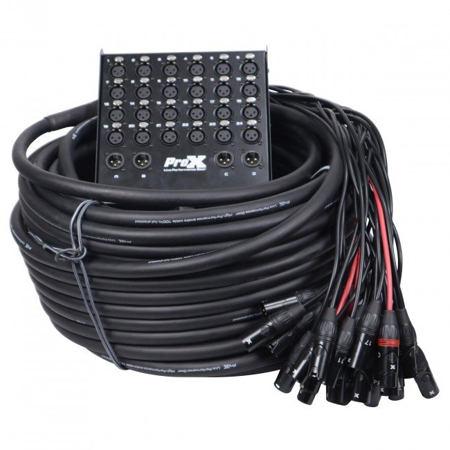ProX XC-SB244XLR150 150 Ft. XLR Stage Recording Extension Box Snake 24 XLR-F Send Inputs 4 XLR-M Effects Return - view 2