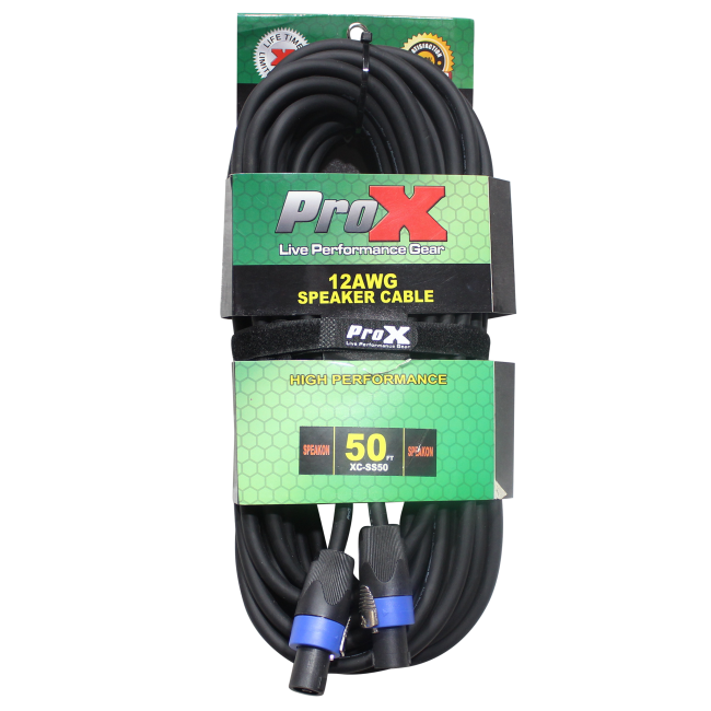 ProX XC-SS50 50 Ft. SpeakOn to SpeakOn 2 Conductor 12AWG High Performance Speaker Cable - view 2