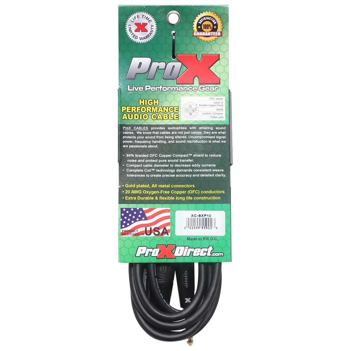 ProX XC-SXF10 10 Ft. Balanced 1/4" TRS to XLR3-F High Performance Audio Cable - view 3
