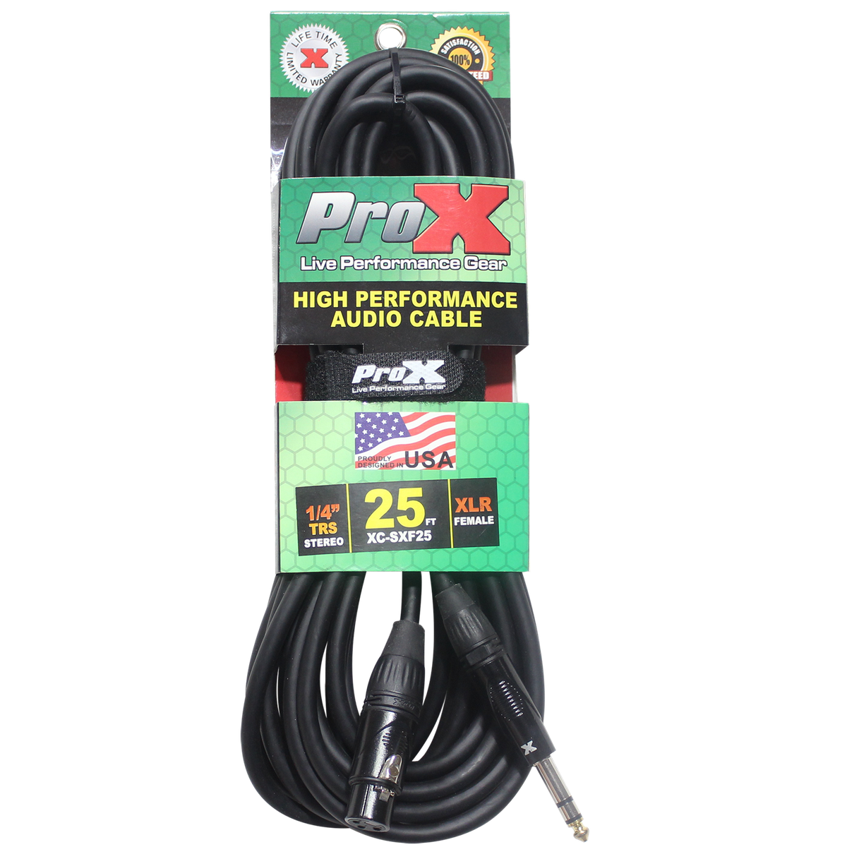 ProX XC-SXF25 25 Ft. Balanced 1/4" TRS to XLR3-F High Performance Audio Cable - view 2