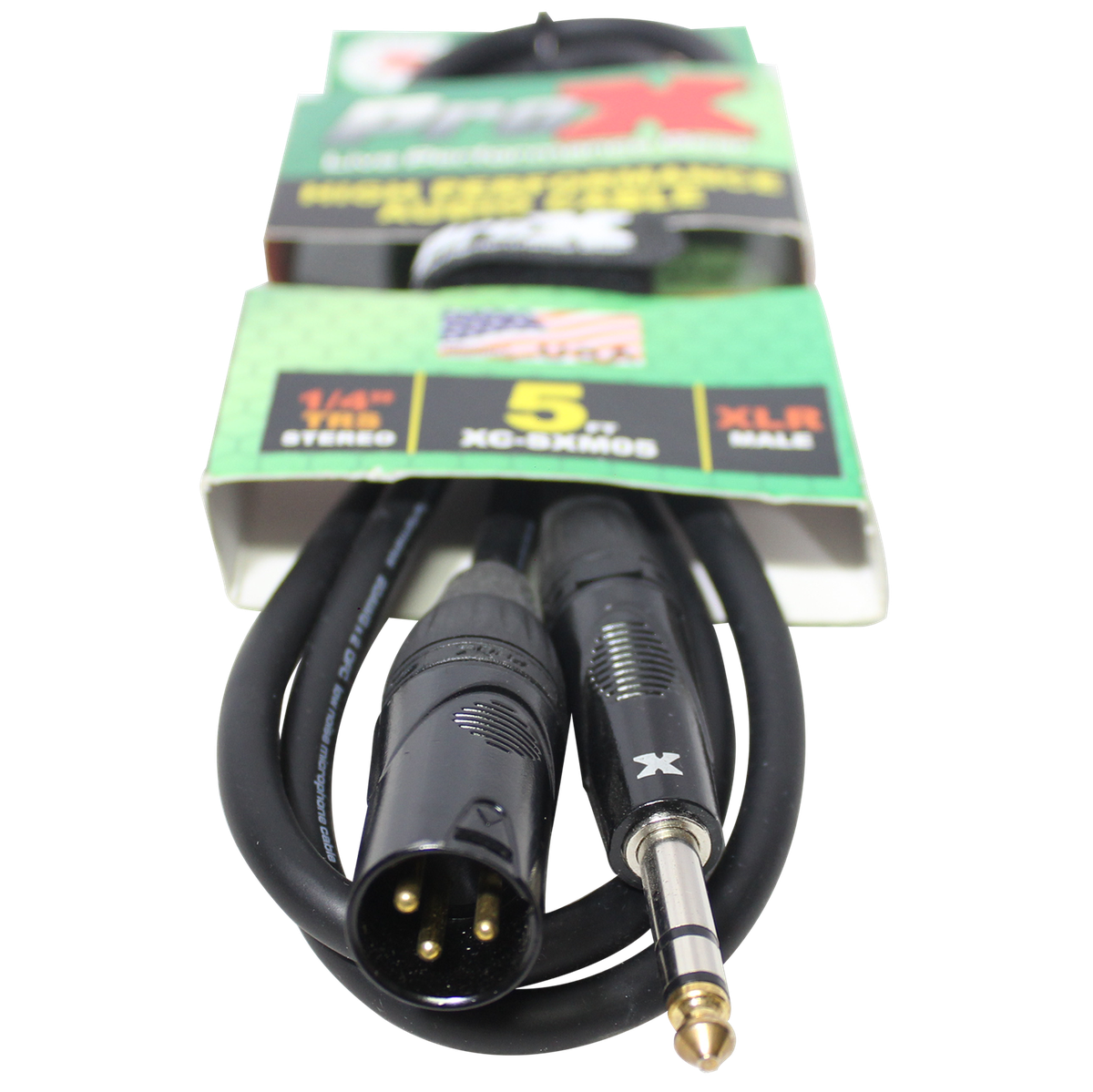 ProX XC-SXM05 5 Ft. Balanced XLR3-M to 1/4" TRS-M High Performance Audio Cable - view 2