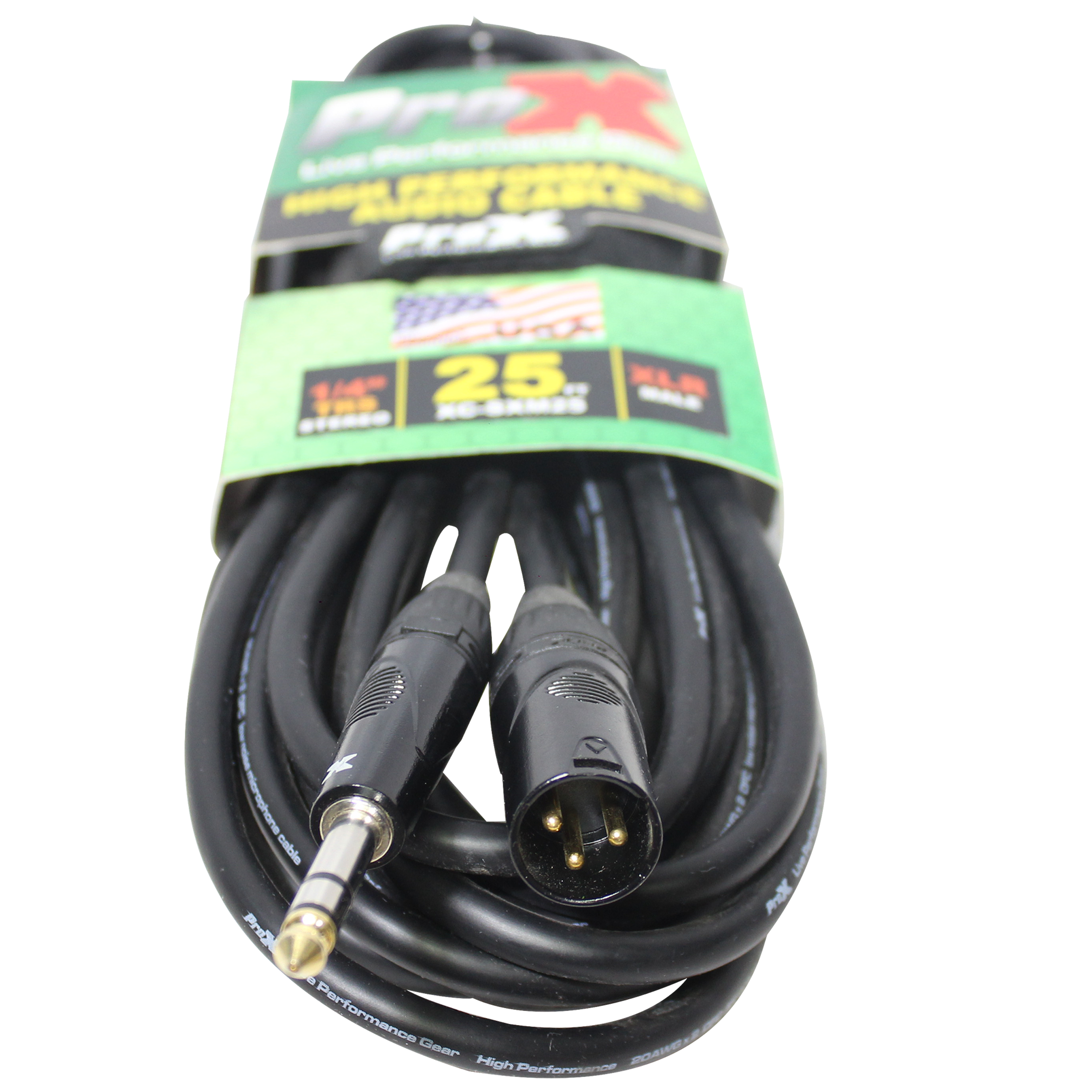 ProX XC-SXM25 25 Ft. Balanced XLR M to 1/4" TRS M High Performance Audio Cable - view 2