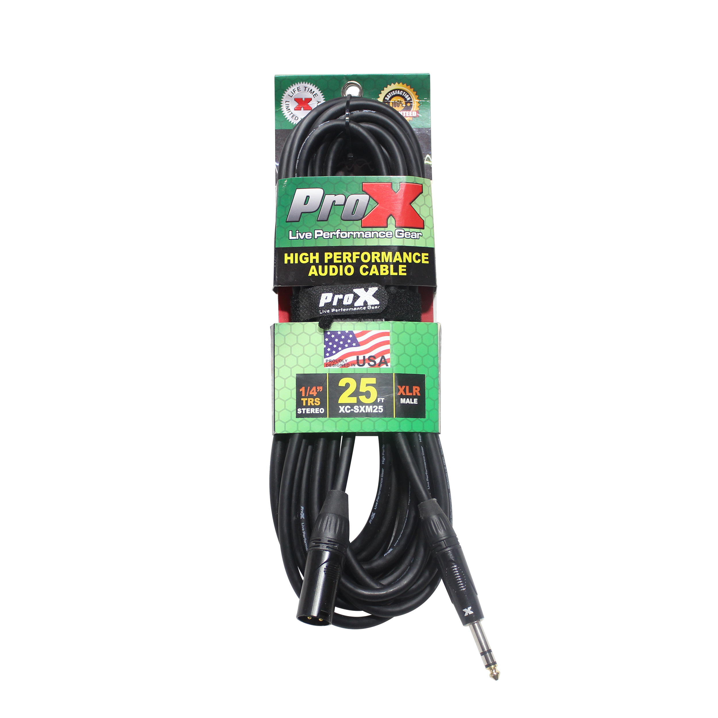ProX XC-SXM25 25 Ft. Balanced XLR M to 1/4" TRS M High Performance Audio Cable - view 3