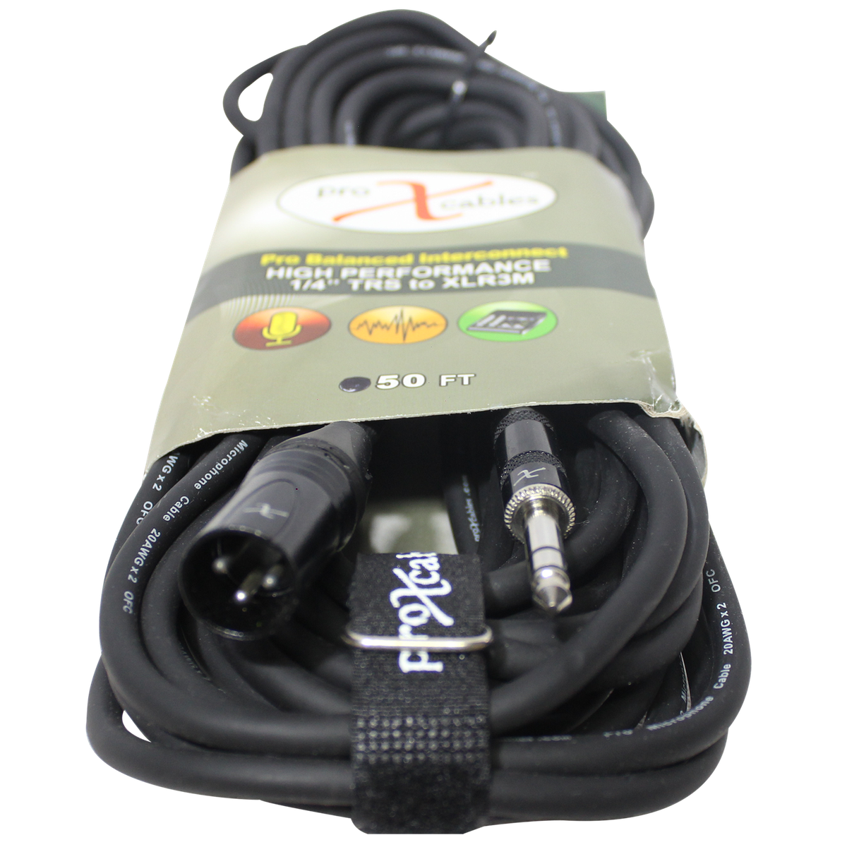 ProX XC-SXM50 50 Ft. Balanced XLR3-M to 1/4 TRS-M High Performance Audio Cable - view 2