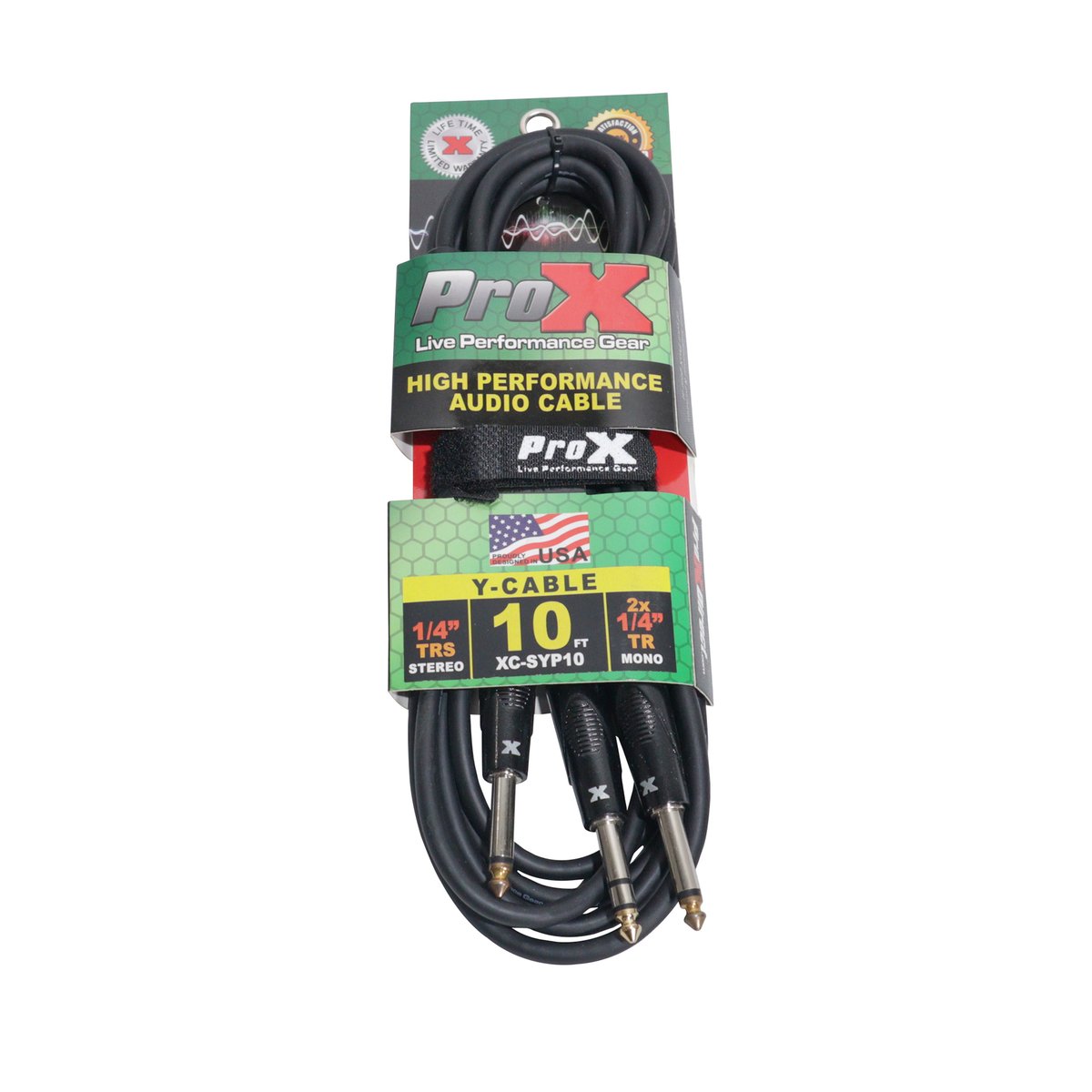 ProX XC-SYP10 10 Ft. Unbalanced TRS-M Stereo to Dual TS High Performance Audio Y Cable - view 2