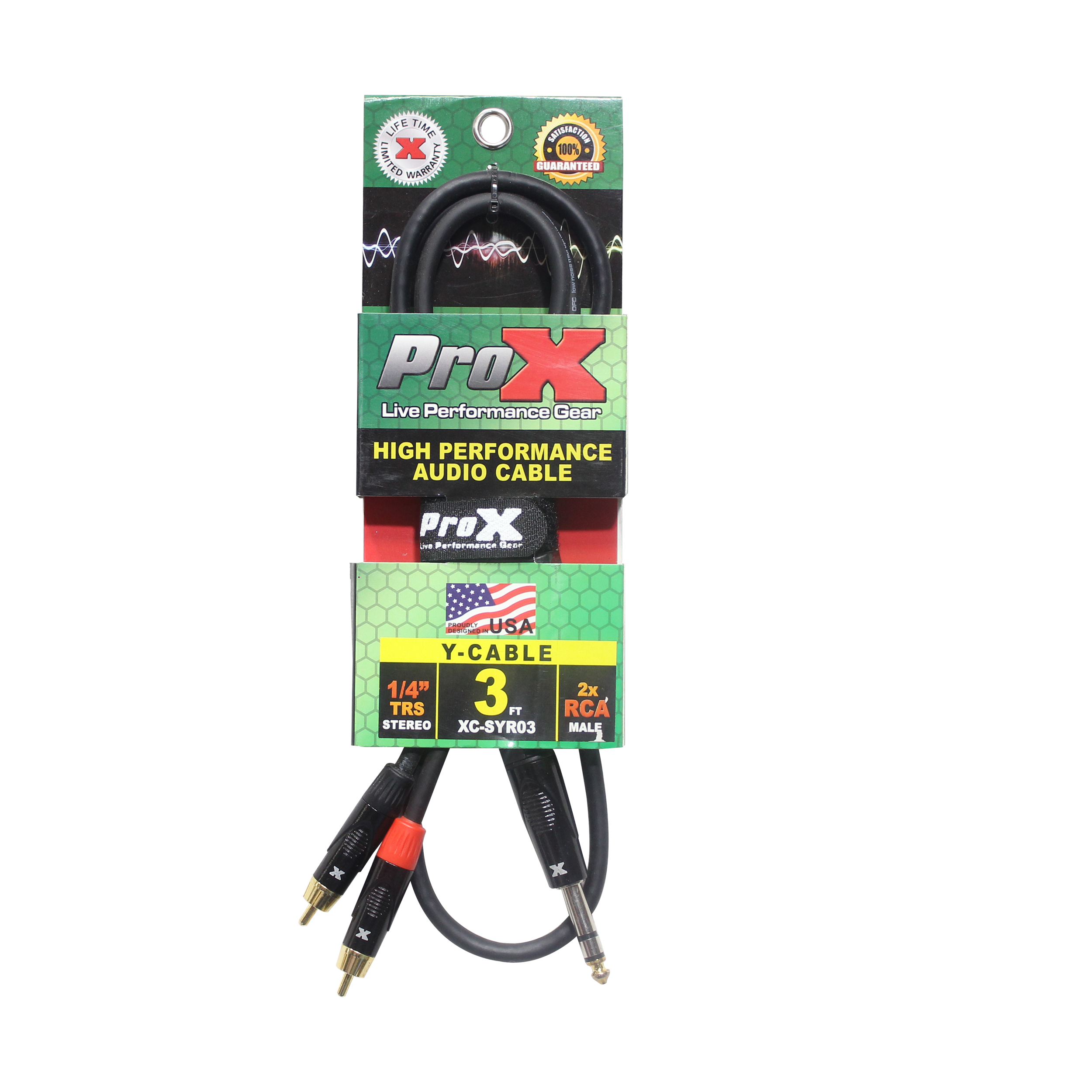 ProX XC-SYR03 3 Ft. - 5 Ft. Unbalanced 1/4" TRS M to Dual RCA M High Performance Audio Cable - view 3