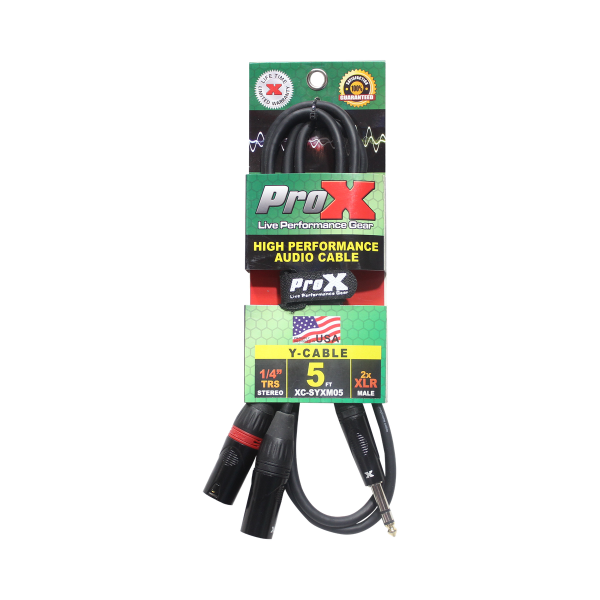 ProX XC-SYXM05 5 Ft. 1/4" TRS-M Stereo to Dual XLR3-M High Performance Y Cable - view 3
