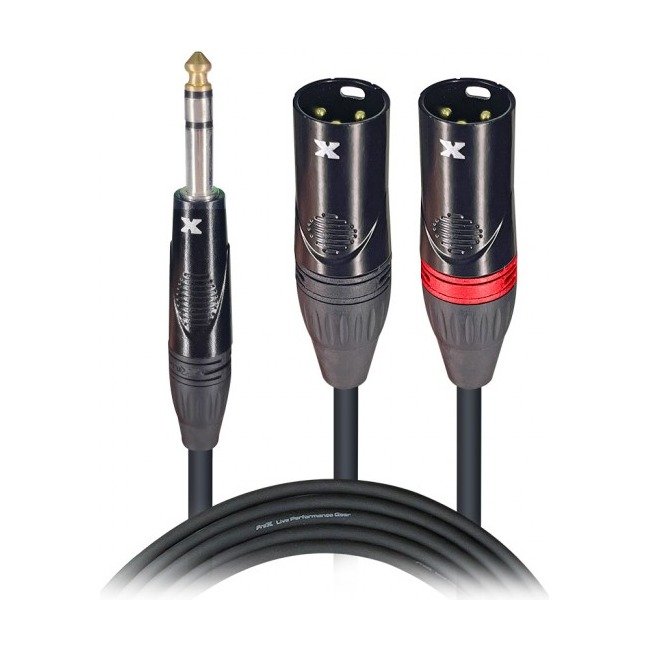 PRO X XC-SYXM10 10 Ft. 1/4" TRS-M Stereo to Dual XLR3-M High Performance Y Cable