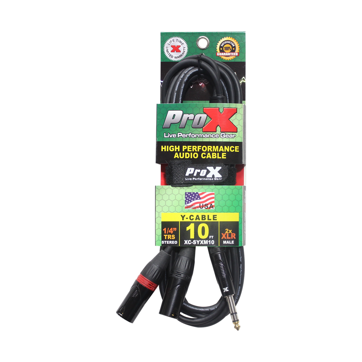 ProX XC-SYXM10 10 Ft. 1/4" TRS-M Stereo to Dual XLR3-M High Performance Y Cable - view 2