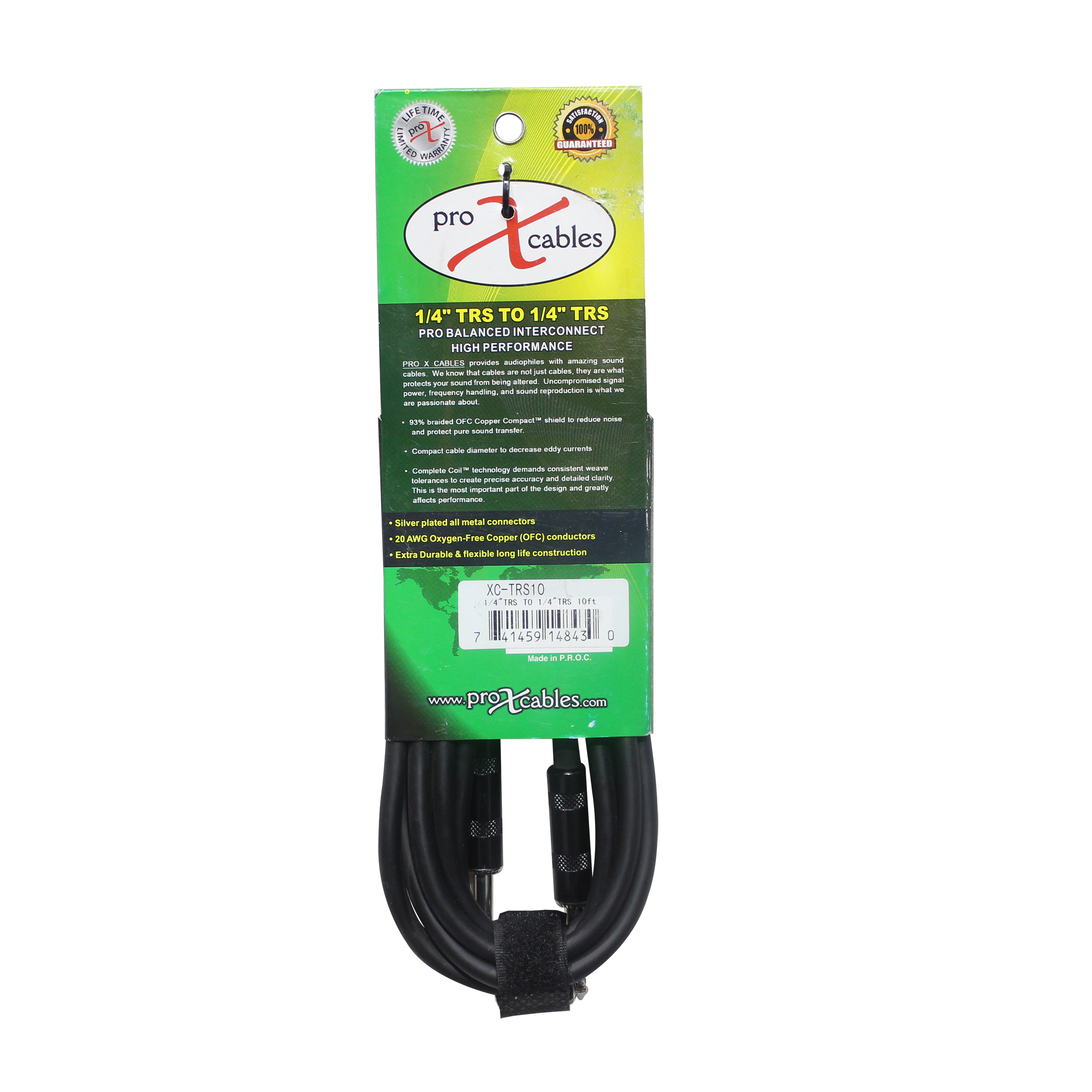 ProX XC-TRS10 10 Ft. - 25 Ft. Balanced 1/4" TRS M to TRS M High Performance Audio Cable - view 3