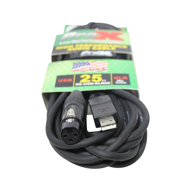 ProX XC-USB-XLR25 25 Ft XLR-F to USB High Performance Audio Cable - view 2