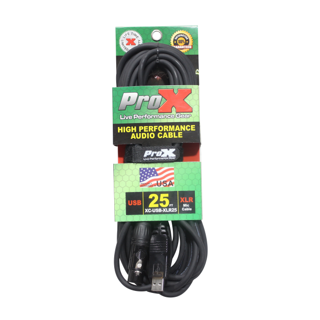 ProX XC-USB-XLR25 25 Ft XLR-F to USB High Performance Audio Cable - view 3