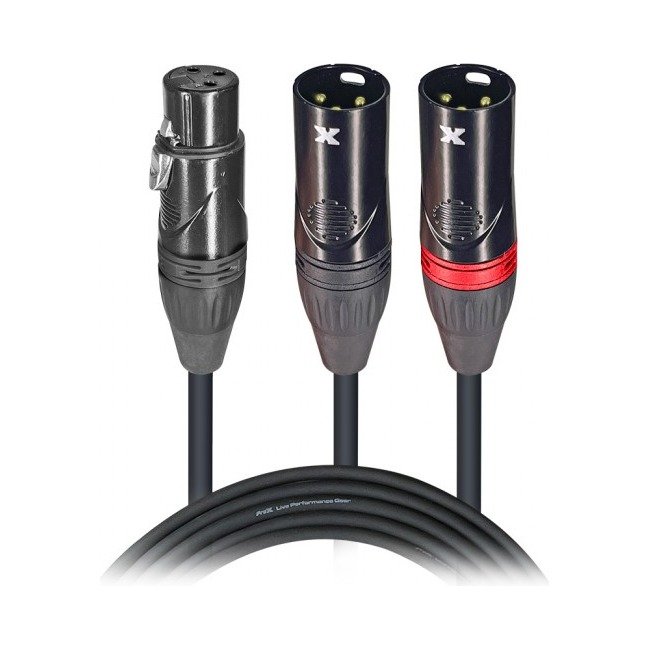 PRO X XC-YXF 6 In. Balanced XLR-F to Dual XLR-M High Performance Audio Y Cable
