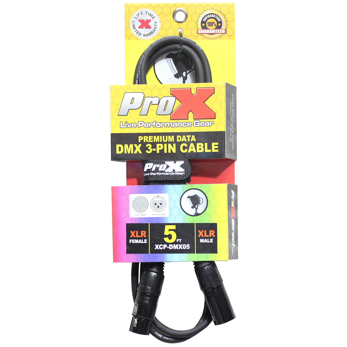 ProX XCP-DMX05 5 Ft. DMX XLR3-M to XLR3-F Premium Cable - view 2
