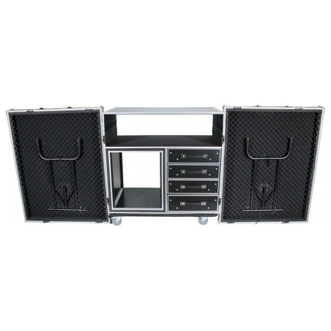 PRO X XS-12U4DTWCO ATA Flight Style Mixing Console Case 12U Shockproof Rack (2) Side Tables