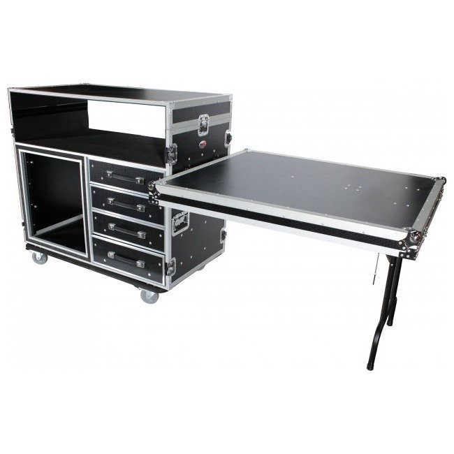 ProX XS-12U4DTWCO ATA Flight Style Mixing Console Case 12U Shockproof Rack (2) Side Tables - view 2