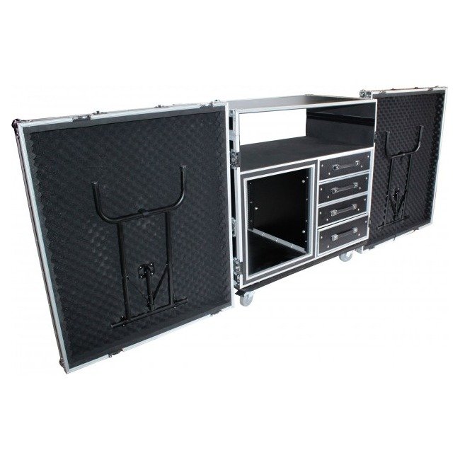 ProX XS-12U4DTWCO ATA Flight Style Mixing Console Case 12U Shockproof Rack (2) Side Tables - view 3