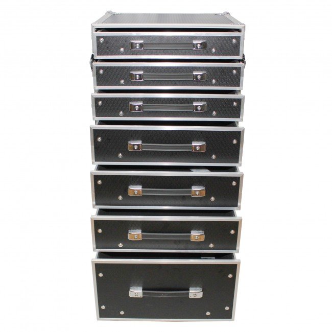 ProX XS-7DTW 7 Utility Drawer ATA Flight Style Case with Fold out Left Right Side Mounting Removable Table and 4 inch Casters - view 4