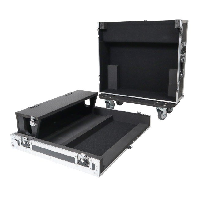 PRO X XS-AHQU24DHW ATA Digital Audio Mixer Flight Case for Allen and Heath QU-24 Console with Doghouse compartment and Caster wheels
