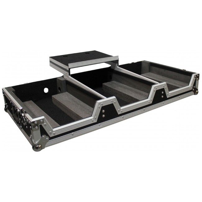PRO X XS-CDIM10WLT Universal DJ Coffin Case for 10" Mixer & 2 (8.5-9.5") CD Players W/Laptop Shelf & Wheels