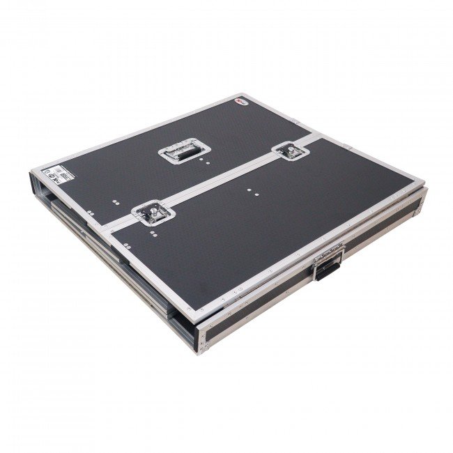 ProX XS-DJSTN - Black Finish Transformer Flight Case Style Folding DJ Table and Workstation with Smooth Rolling Wheels - view 4