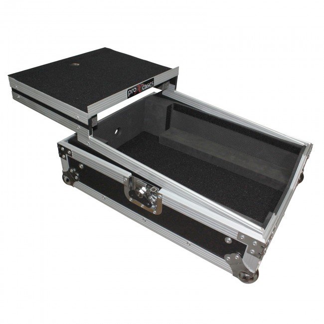 ProX XS-M12LT - Black On Black Mixer ATA Flight Hard Case for Large Format 12" Universal DJ Mixer with Laptop Shelf - view 3