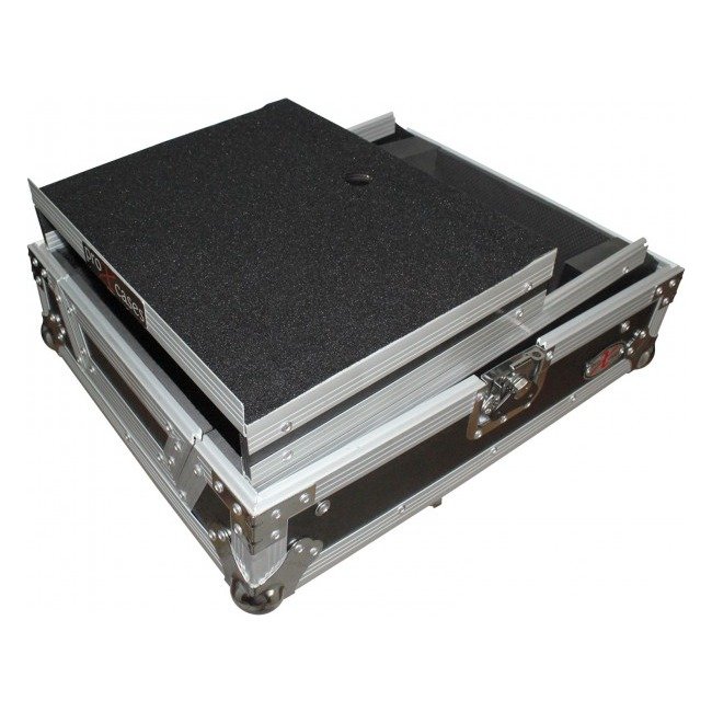 ProX XS-M12LT - Black On Black Mixer ATA Flight Hard Case for Large Format 12" Universal DJ Mixer with Laptop Shelf - view 4
