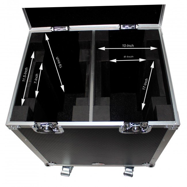 ProX XS-MH140X2W 140 Style Moving Head Lighting Case for 2 Units with Casters - view 4