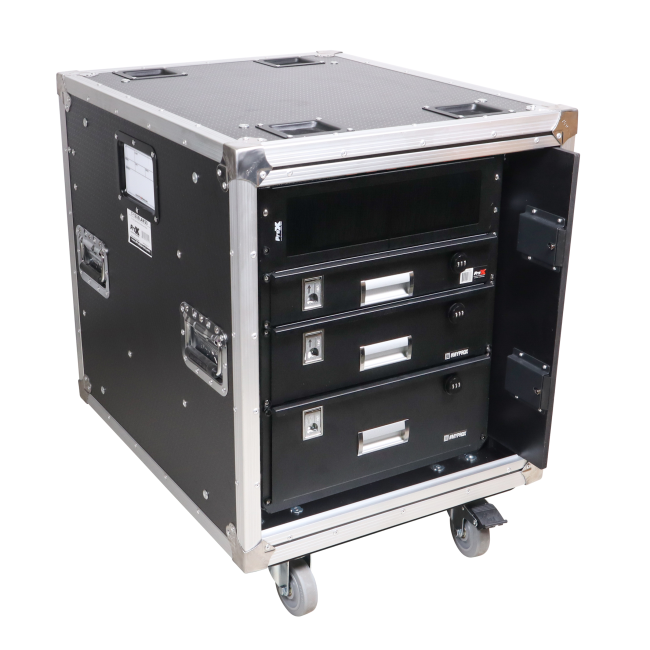 ProX XS-12USLAM24 12U 24" Deep Vertical Rack to Rack Shock Mount Case with 2 Sliding Slam Doors & 4" Caster Wheels - view 2