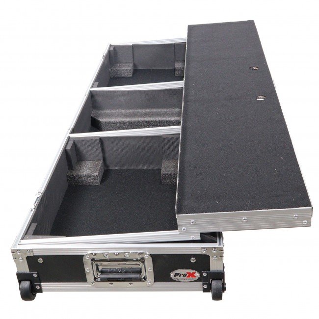 ProX XS-TMC1012WLTFSTND DJ Coffin Flight Case for (2) 1200 Style Turntables 10-inch 12-inch Mixers with Sliding Laptop Shelf and - view 3