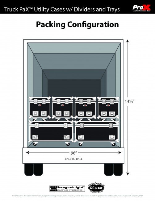 ProX XS-UTL483030W TruckPax Utility ATA Flight Case Truck Storage Road Case with Dividers Tray and 4" in casters - 48"x30"x30" Ext - view 4